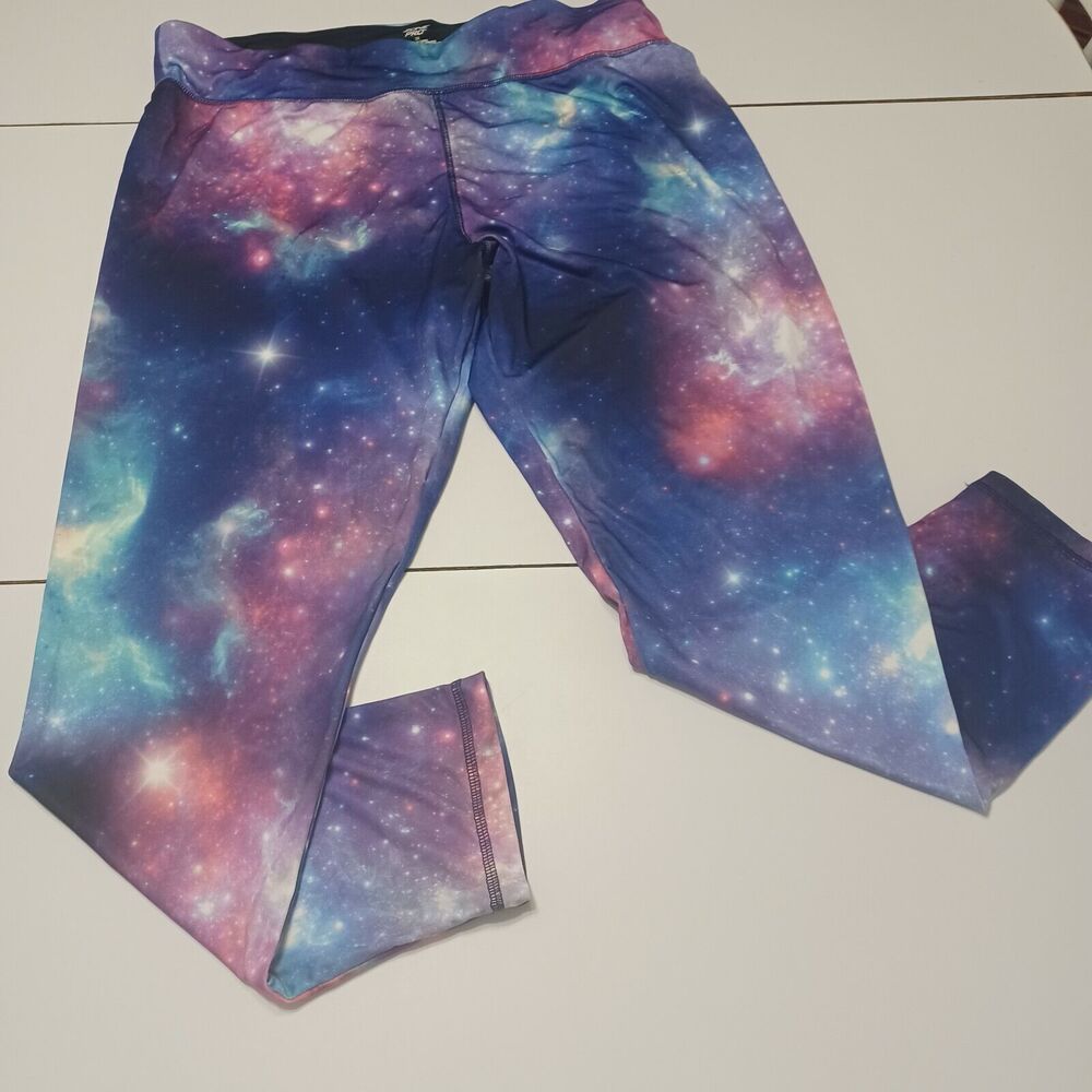 Zone Pro Women Pant Purple Galaxy Stretch Pull Ons Plus 3X Polyester Leggings‎